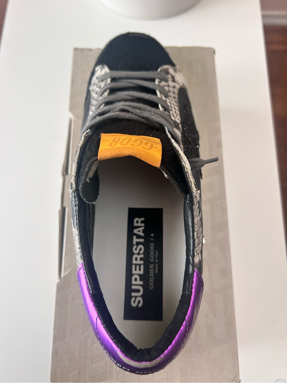 Golden Goose Black, Gray & Purple Low-Top Sneakers - Picture 5 of 5